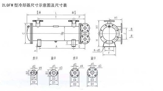 2LQFW型冷却器尺寸示意图